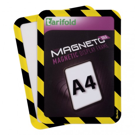 Magneto Solo bezpečnostní žluitočerná A4 magnetická kapsa/2ks. Samolepící zadní strana